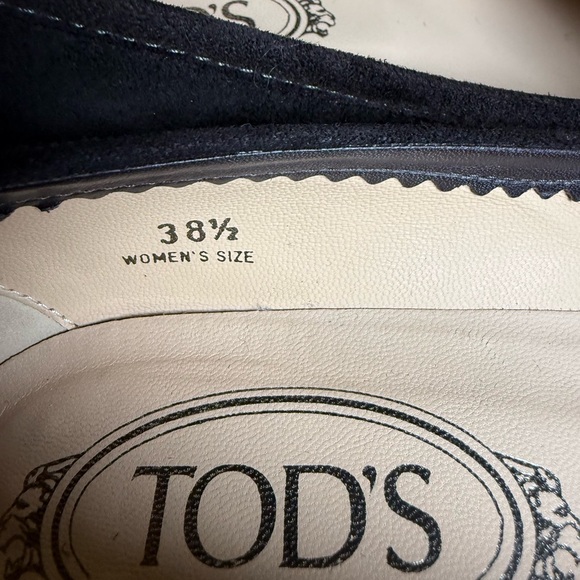 Tod's Brown Suede Driving Shoes Loafers Suede Slip-Ons Kitten Heel Old Money - Picture 7 of 8